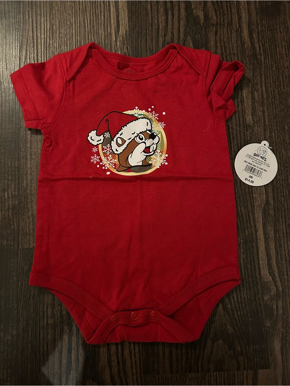 Buc-ee’s Christmas Baby Onesie